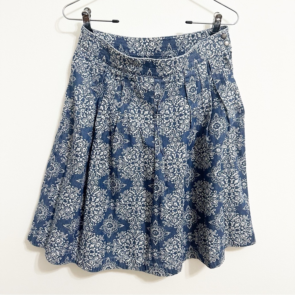 Ann Taylor Loft Cotton Denim French Cottage Skirt Size 4